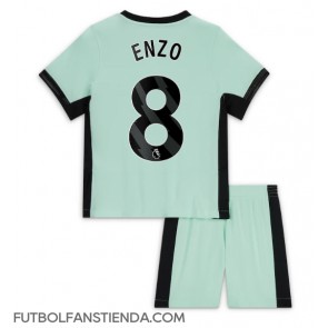 Chelsea Enzo Fernandez #8 Tercera Equipación Niños 2023-24 Manga Corta (+ Pantalones cortos)